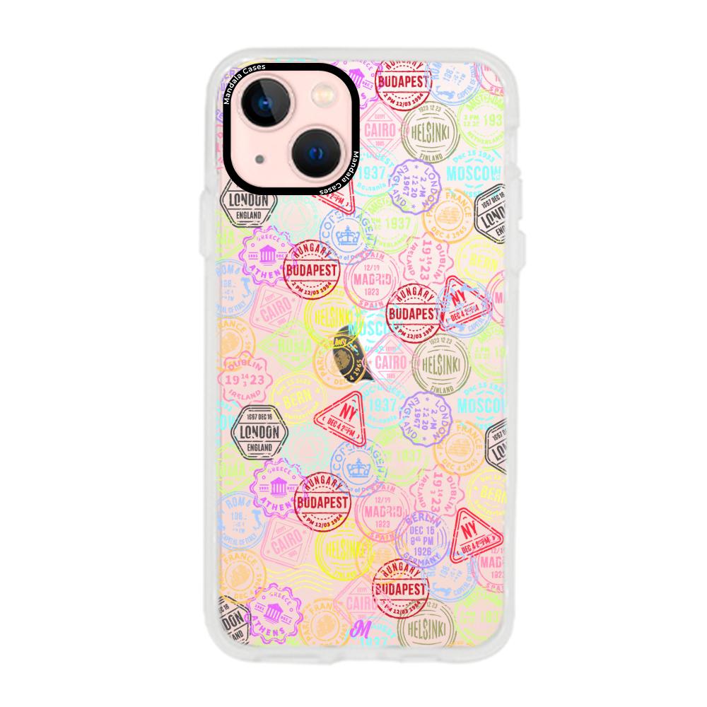 Case para iphone 13 Mini Sellos viajeros - Mandala Cases