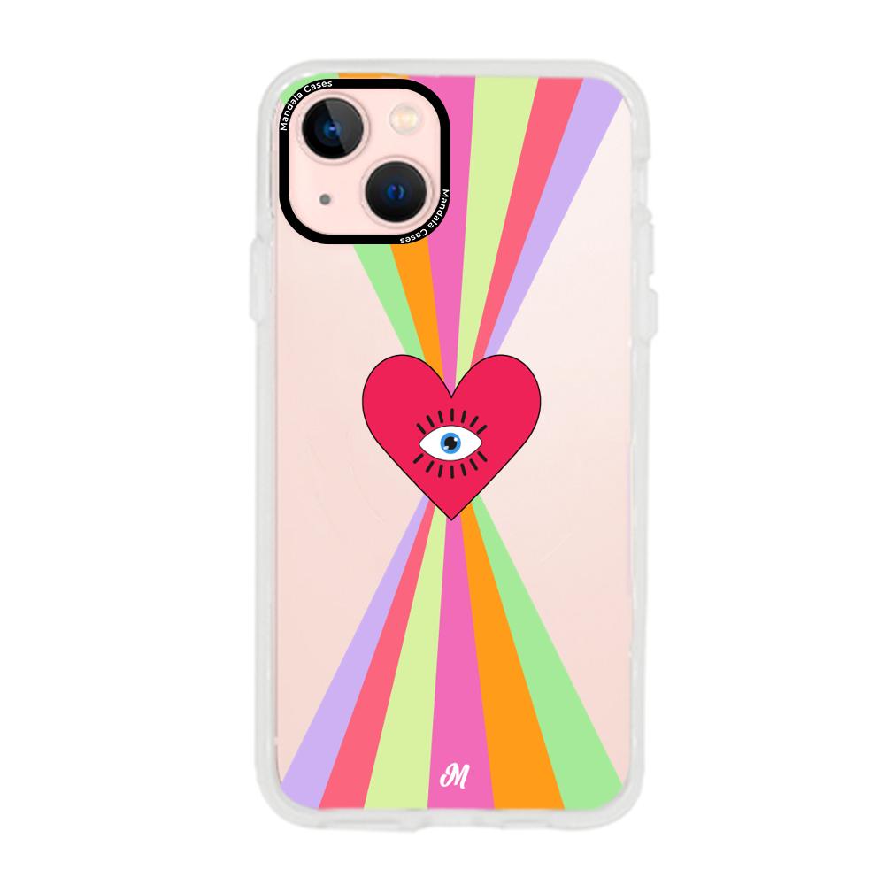 Case para iphone 13 Mini Corazon arcoiris - Mandala Cases