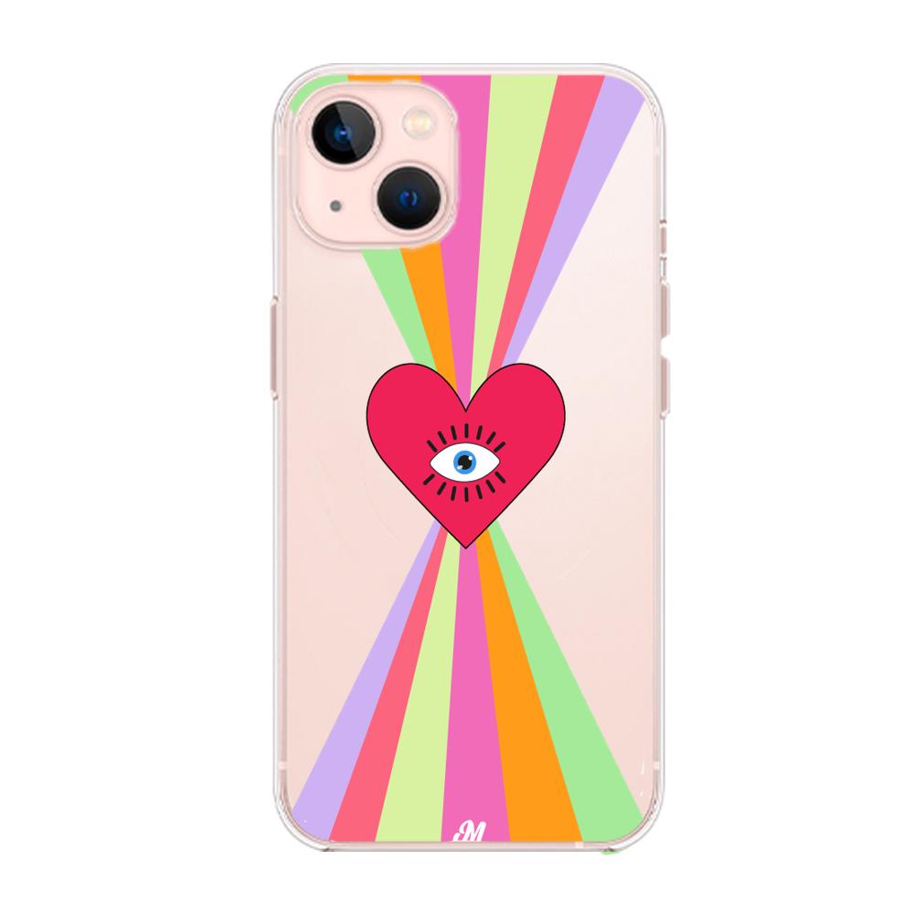 Case para iphone 13 Mini Corazon arcoiris - Mandala Cases