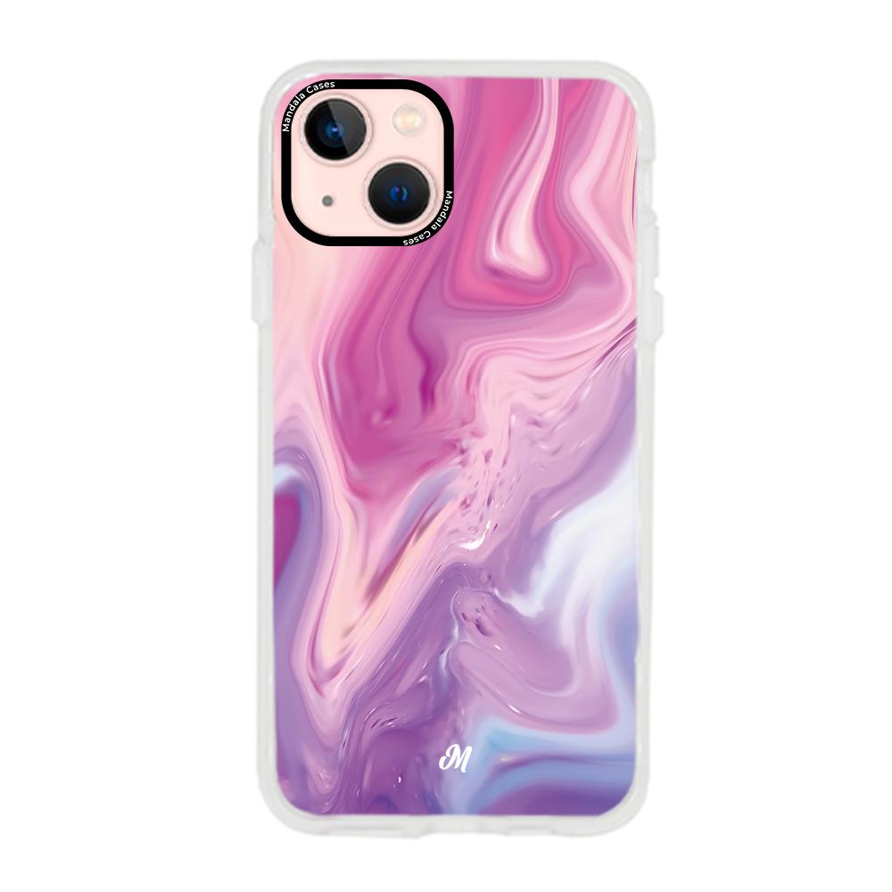 Cases para iphone 13 Mini Marmol liquido pink - Mandala Cases