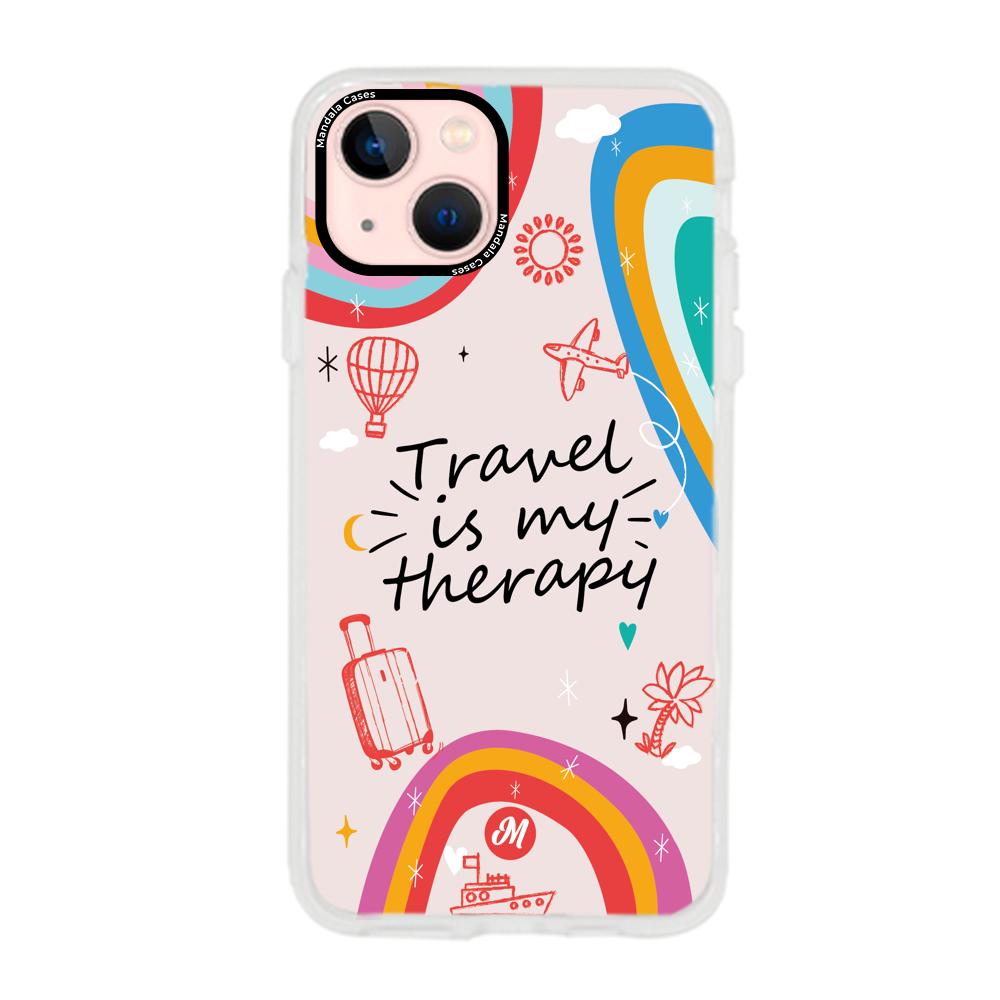 Cases para iphone 13 Mini TRAVEL IS MY THERAPY - Mandala Cases
