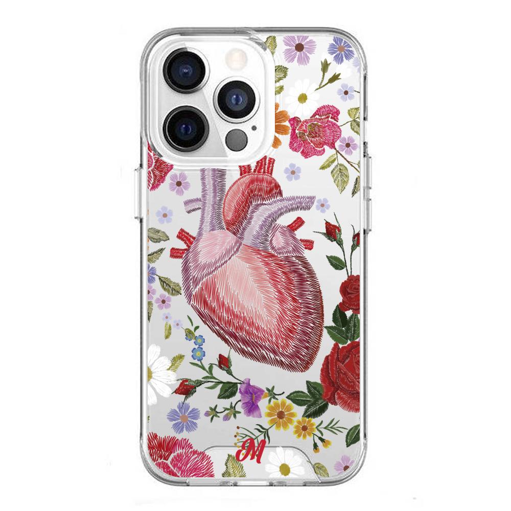 Case para iphone 13 pro max Funda Corazón con Flores - Mandala Cases