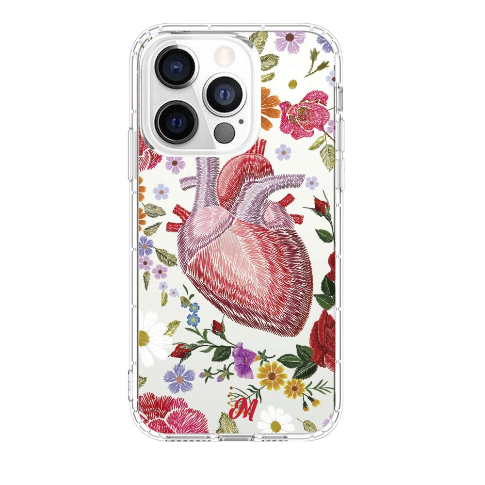 Case para iphone 13 pro max Funda Corazón con Flores - Mandala Cases