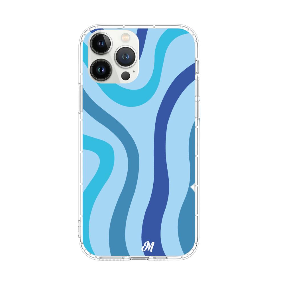 Case para iphone 13 pro max Líneas Azules - Mandala Cases
