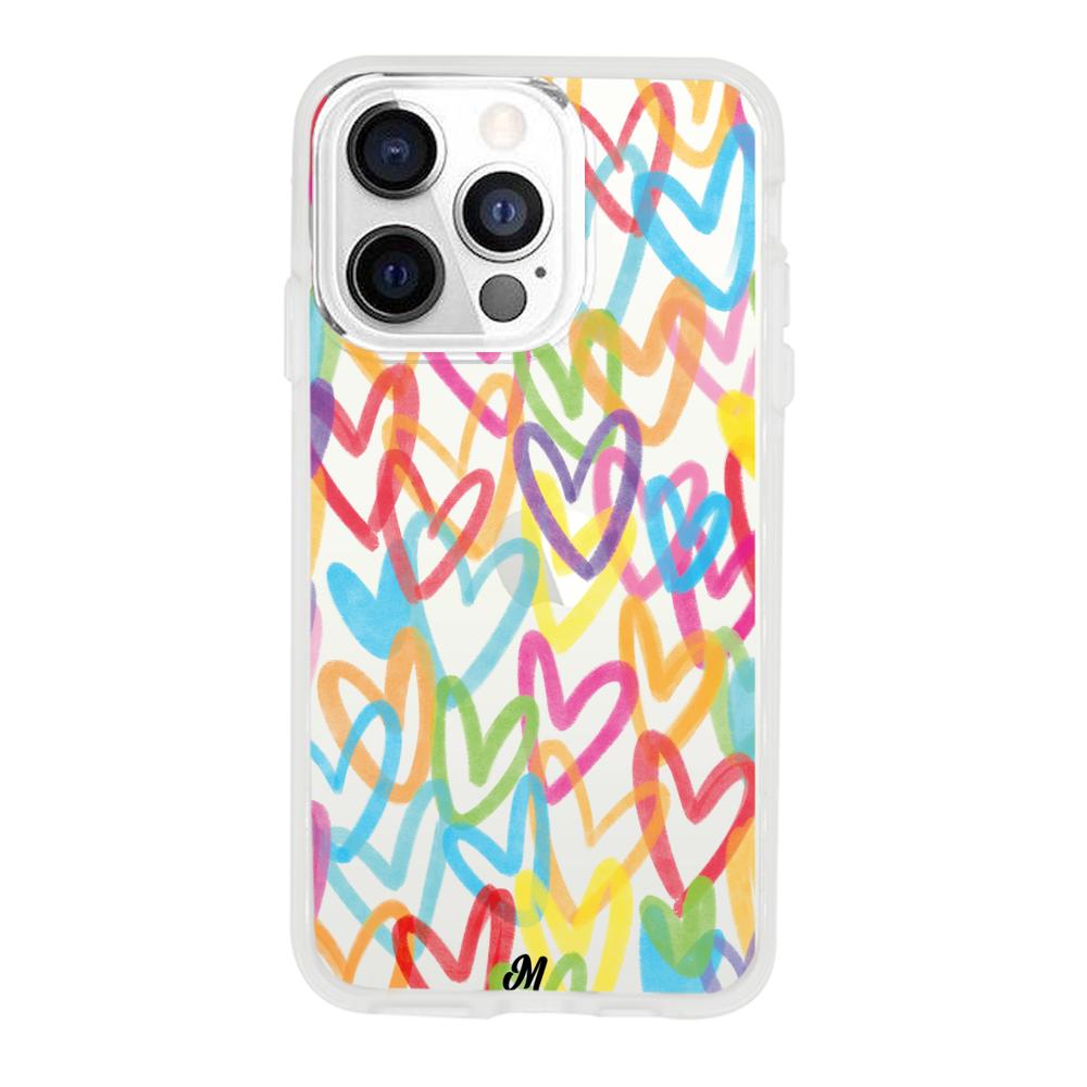 Case para iphone 13 pro max Corazones arcoíris - Mandala Cases