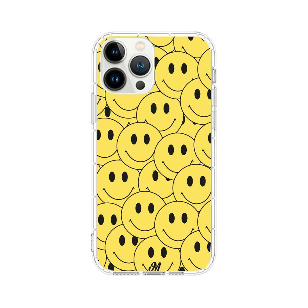 Case para iphone 13 pro max Yellow happy faces - Mandala Cases