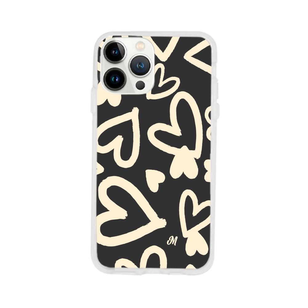 Case para iphone 13 pro max Black Hearts - Mandala Cases