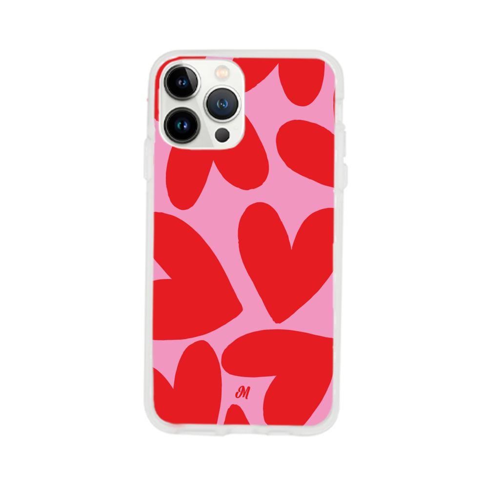 Case para iphone 13 pro max Red Hearts - Mandala Cases