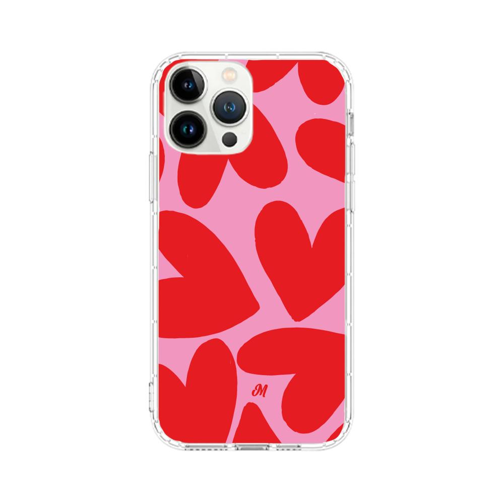 Case para iphone 13 pro max Red Hearts - Mandala Cases