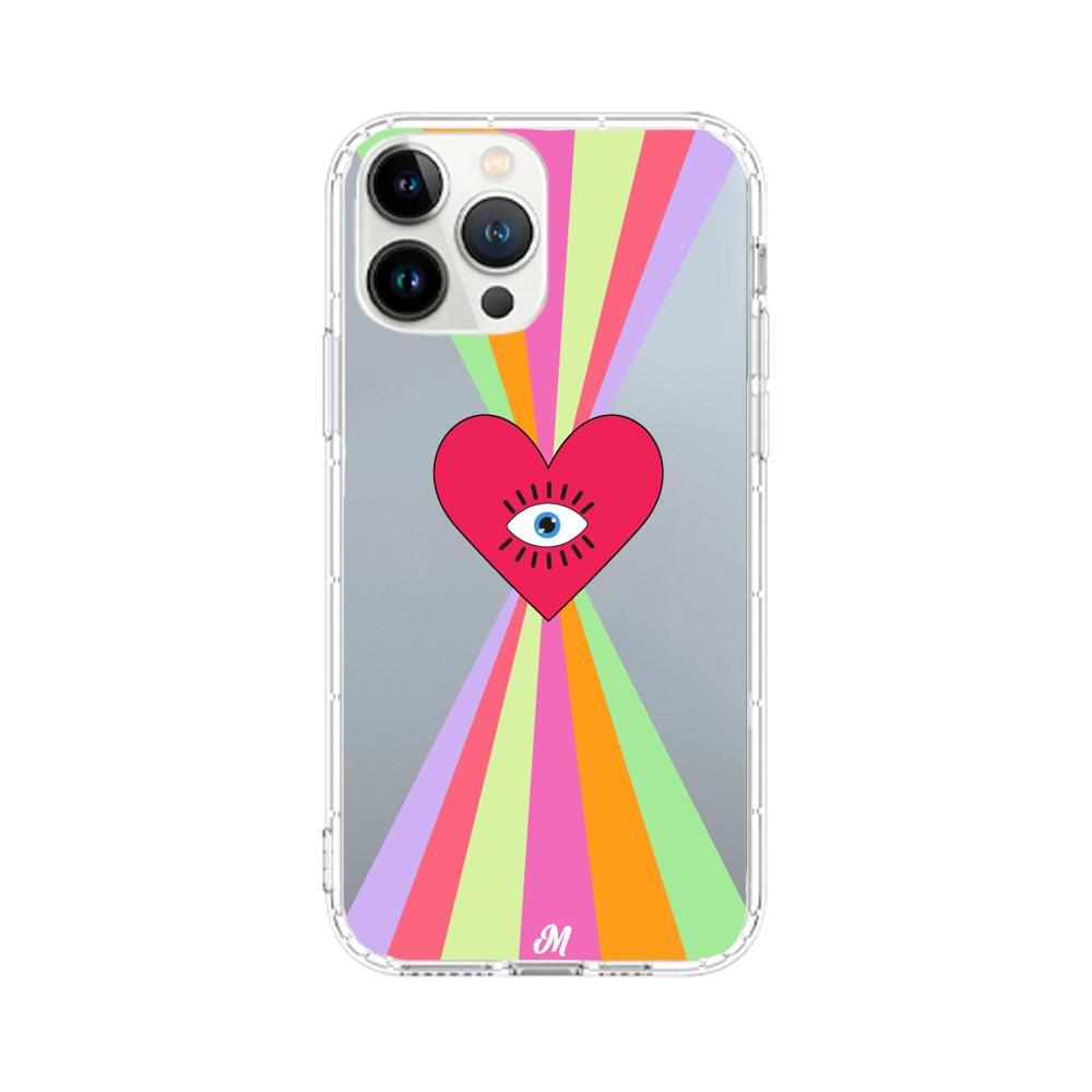 Case para iphone 13 pro max Corazon arcoiris - Mandala Cases