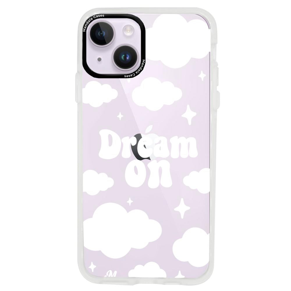 Case para iphone 14 plus Dream on blanco - Mandala Cases