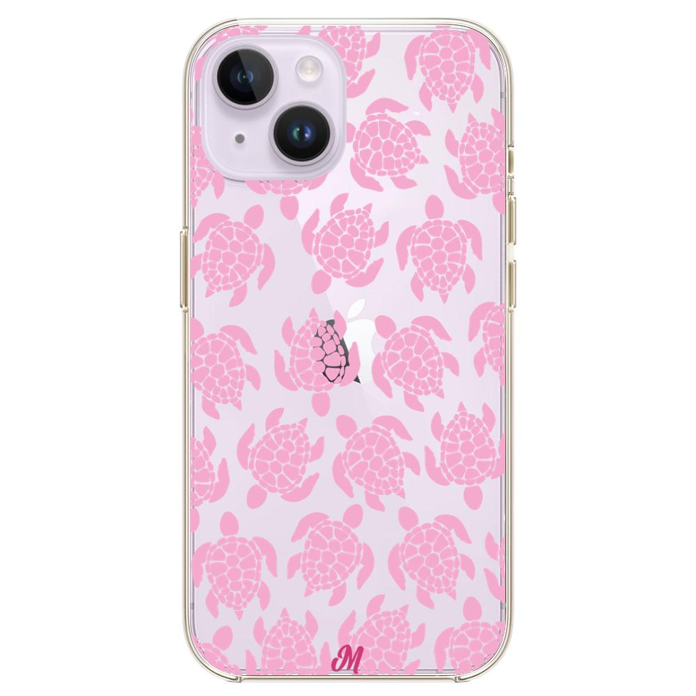 Case para iphone 14 plus Tortugas rosa - Mandala Cases