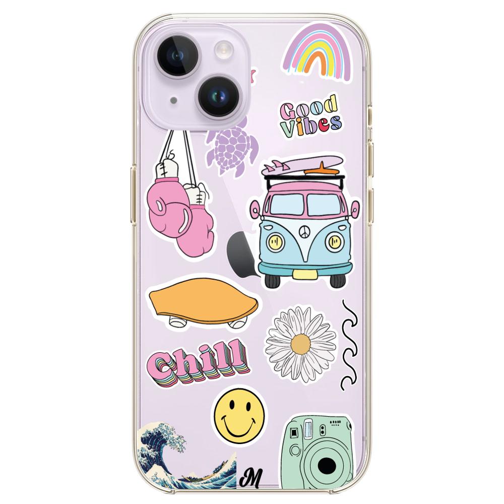 Case para iphone 14 plus Chill summer stickers - Mandala Cases