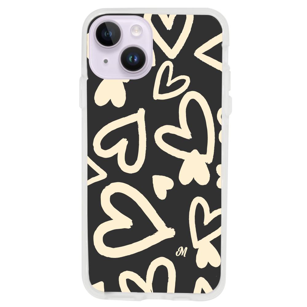 Case para iphone 14 plus Black Hearts - Mandala Cases