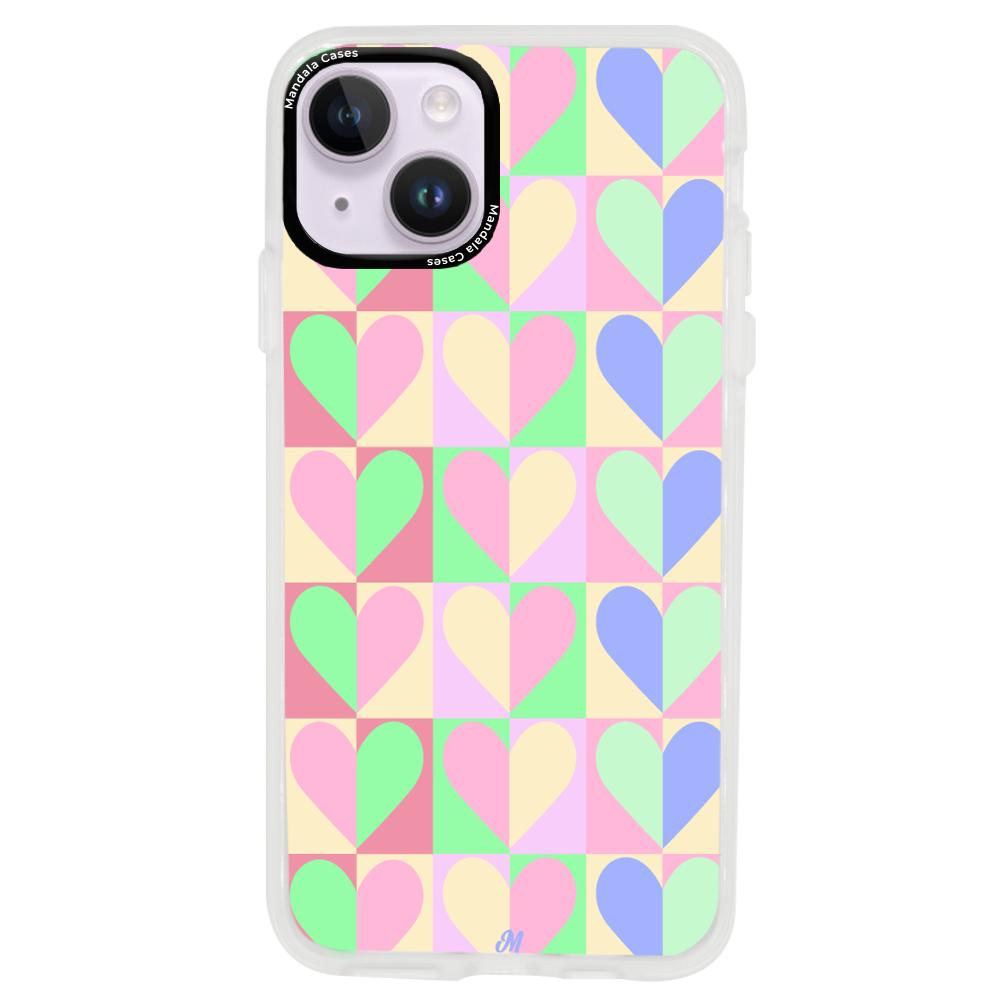 Case para iphone 14 plus Corazones Lovely - Mandala Cases