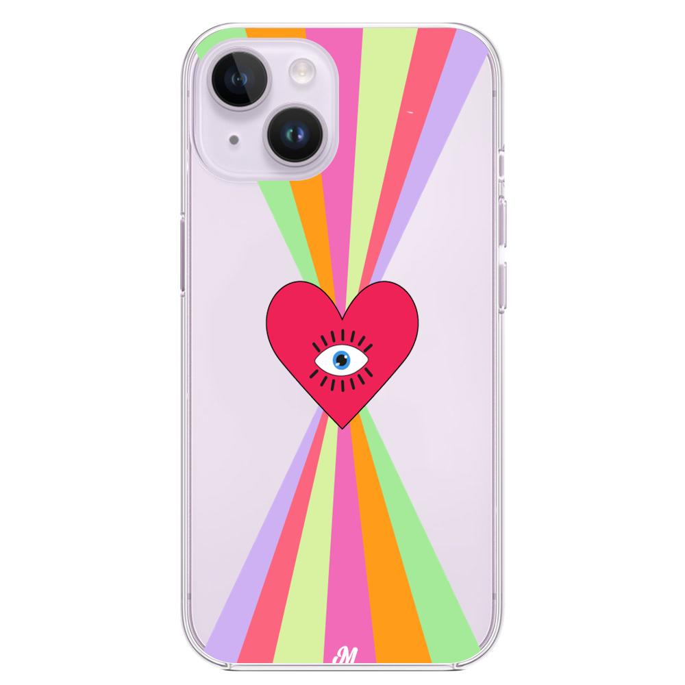 Case para iphone 14 plus Corazon arcoiris - Mandala Cases