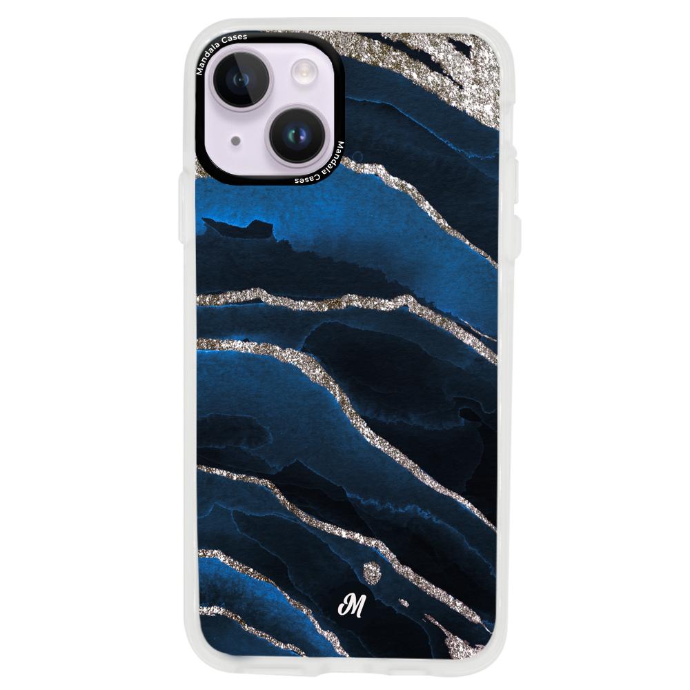 Cases para iphone 14 plus Marble Blue - Mandala Cases