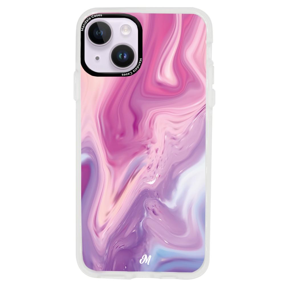 Cases para iphone 14 plus Marmol liquido pink - Mandala Cases