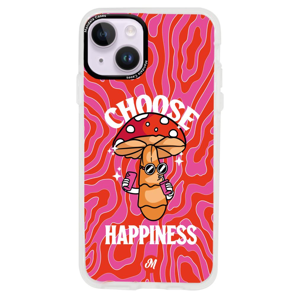 Cases para iphone 14 plus Choose happiness - Mandala Cases