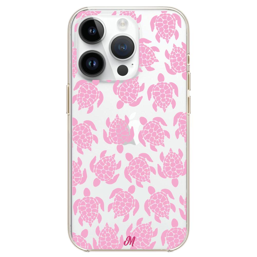 Case para iphone 14 pro max Tortugas rosa - Mandala Cases