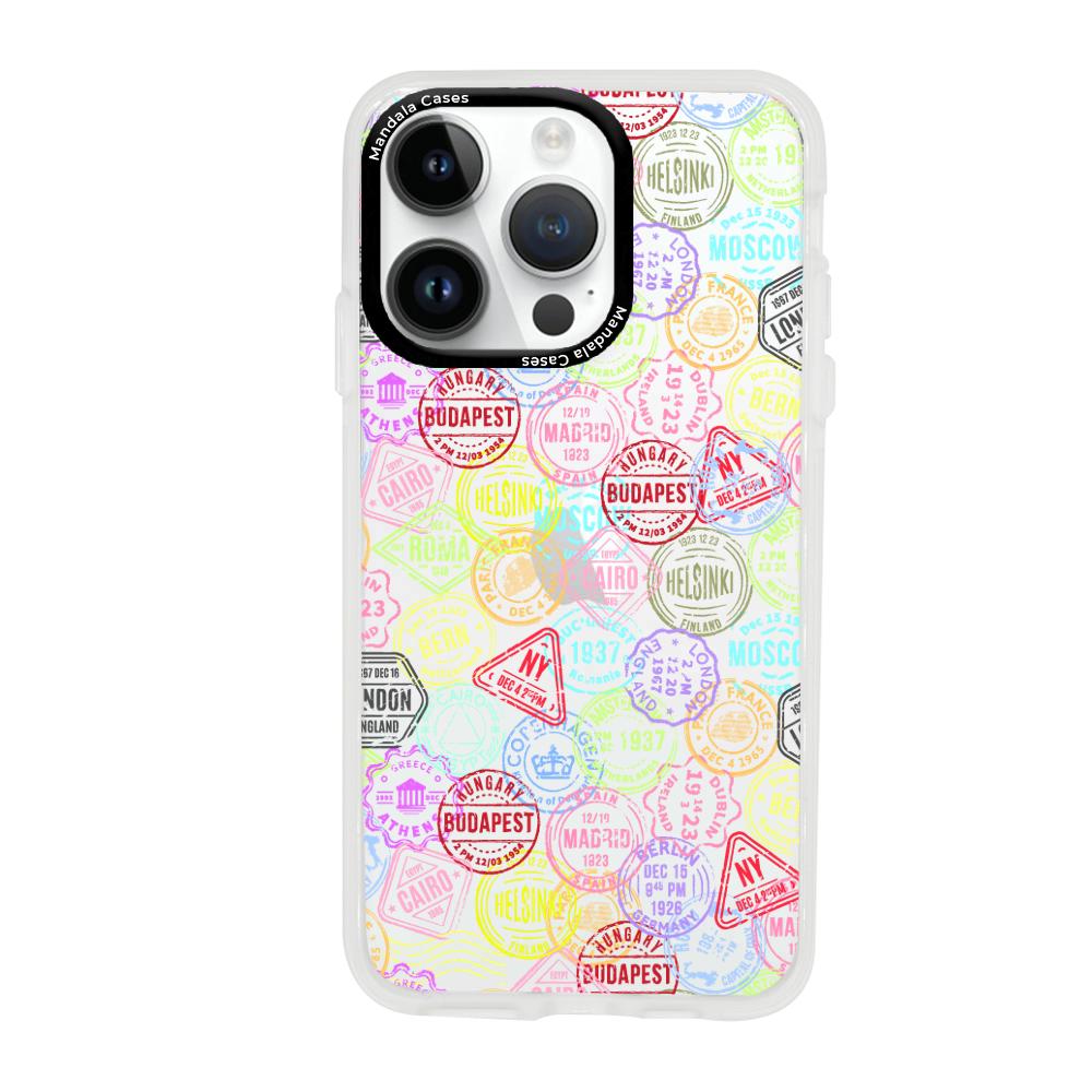 Case para iphone 14 pro max Sellos viajeros - Mandala Cases