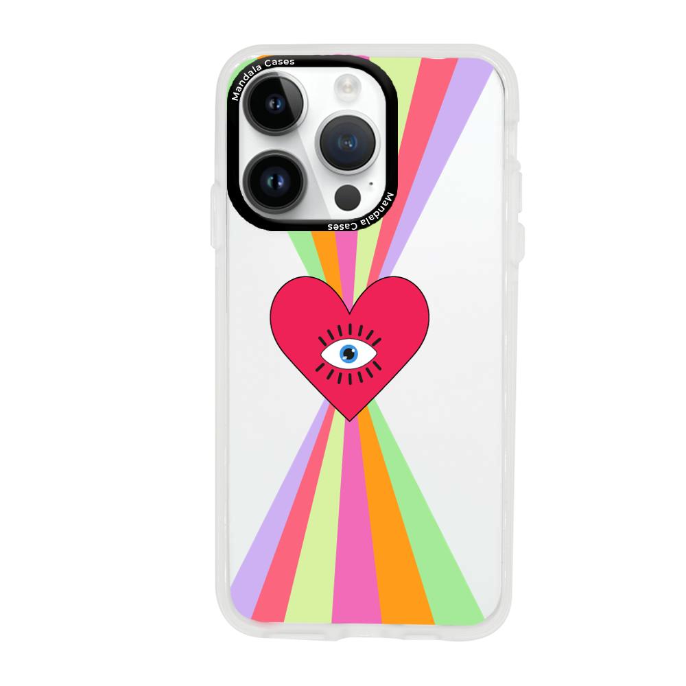 Case para iphone 14 pro max Corazon arcoiris - Mandala Cases