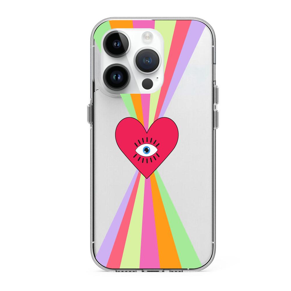 Case para iphone 14 pro max Corazon arcoiris - Mandala Cases