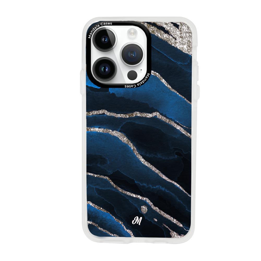 Cases para iphone 14 pro max Marble Blue - Mandala Cases
