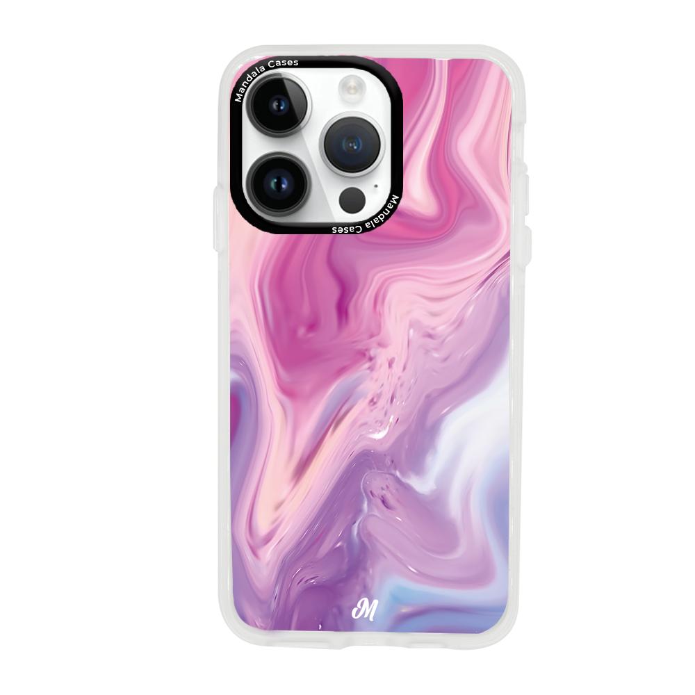 Cases para iphone 14 pro max Marmol liquido pink - Mandala Cases