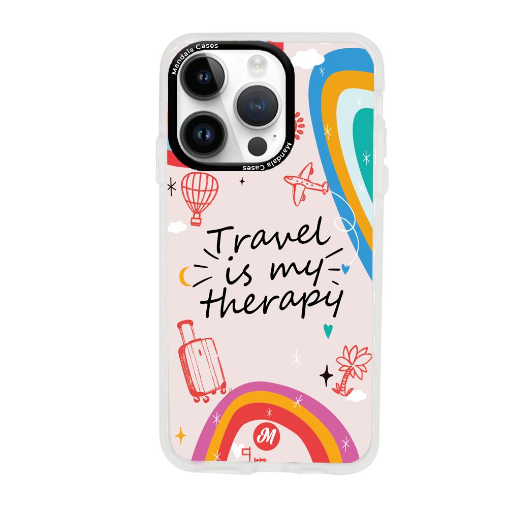 Cases para iphone 14 pro max TRAVEL IS MY THERAPY - Mandala Cases