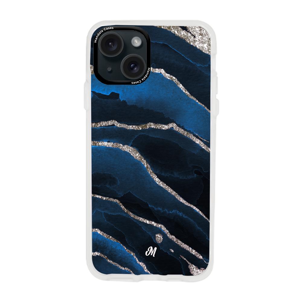 Cases para iphone 15 plus  Marble Blue - Mandala Cases