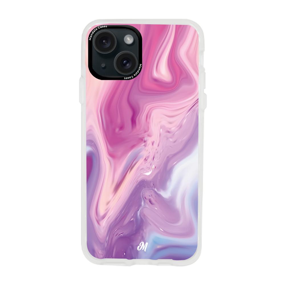 Cases para iphone 15 plus  Marmol liquido pink - Mandala Cases