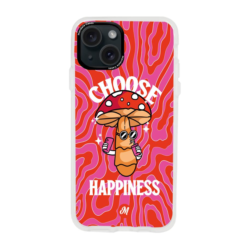 Cases para iphone 15 plus  Choose happiness - Mandala Cases