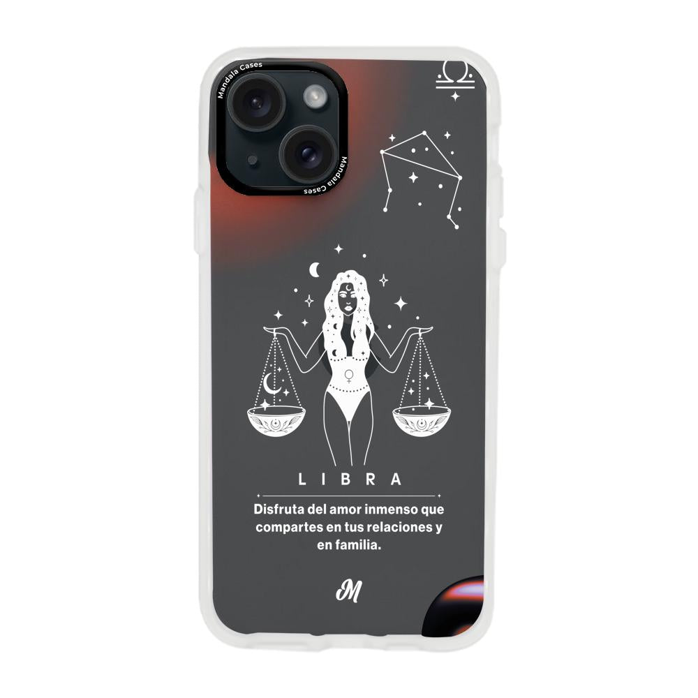 Cases para iphone 15 plus  LIBRA 24 TRASNPARENTE - Mandala Cases