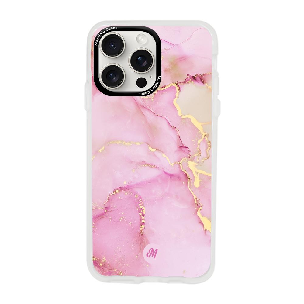 Cases para iphone 15 pro max Pink marble - Mandala Cases