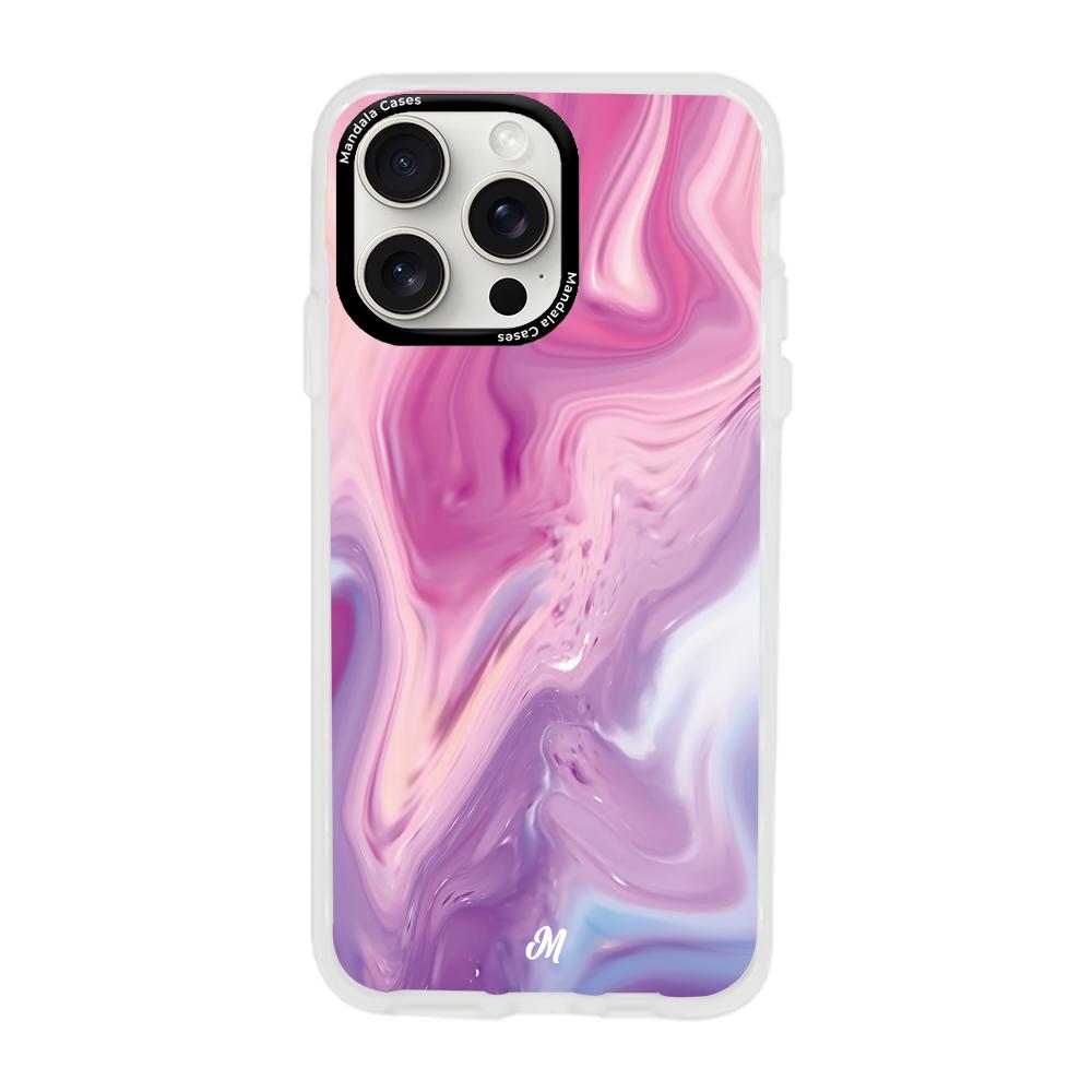 Cases para iphone 15 pro max Marmol liquido pink - Mandala Cases