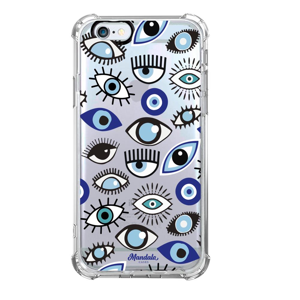 Case para iphone 6 / 6s Funda Funda Ojos Azules y Blancos - Mandala Cases