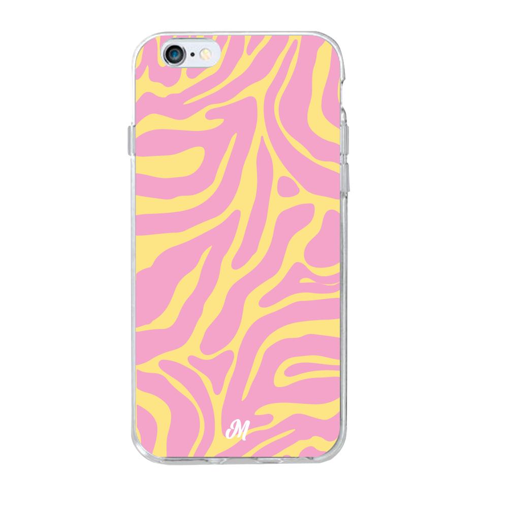 Case para iphone 6 / 6s Lineas rosa y amarillo - Mandala Cases