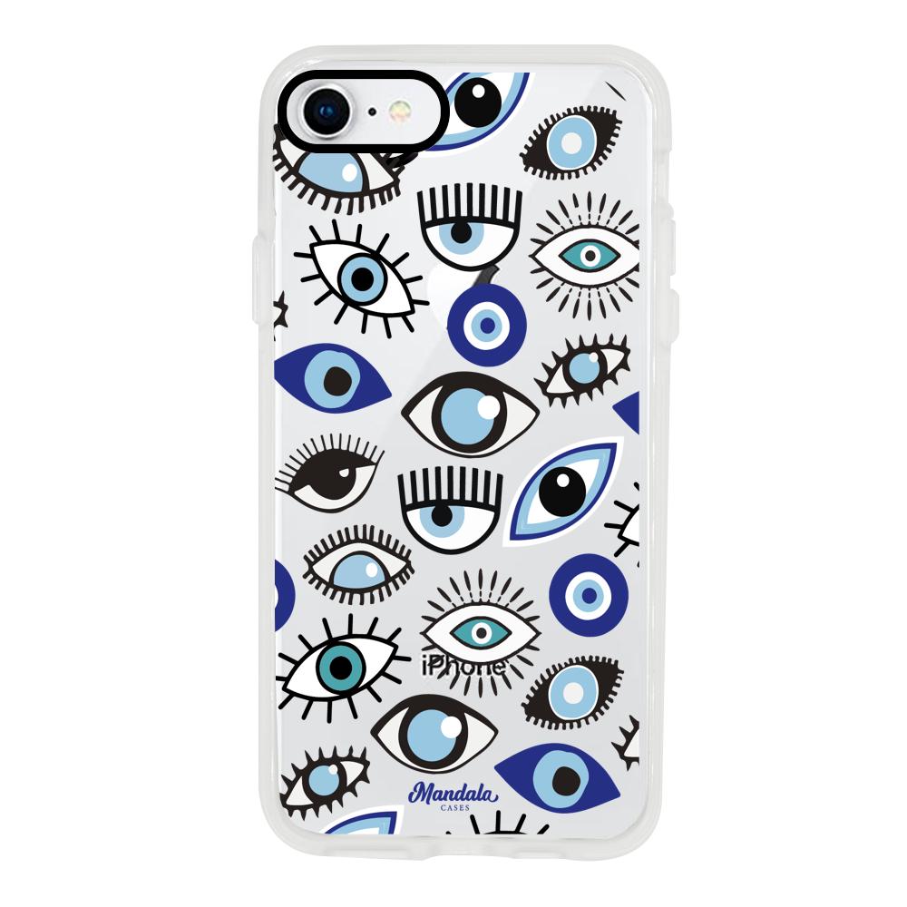 Case para iphone 7 Funda Funda Ojos Azules y Blancos - Mandala Cases