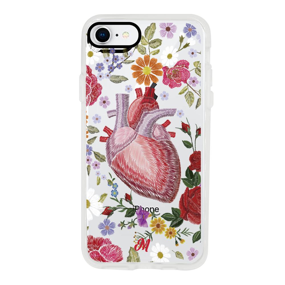 Case para iphone 7 Funda Corazón con Flores - Mandala Cases