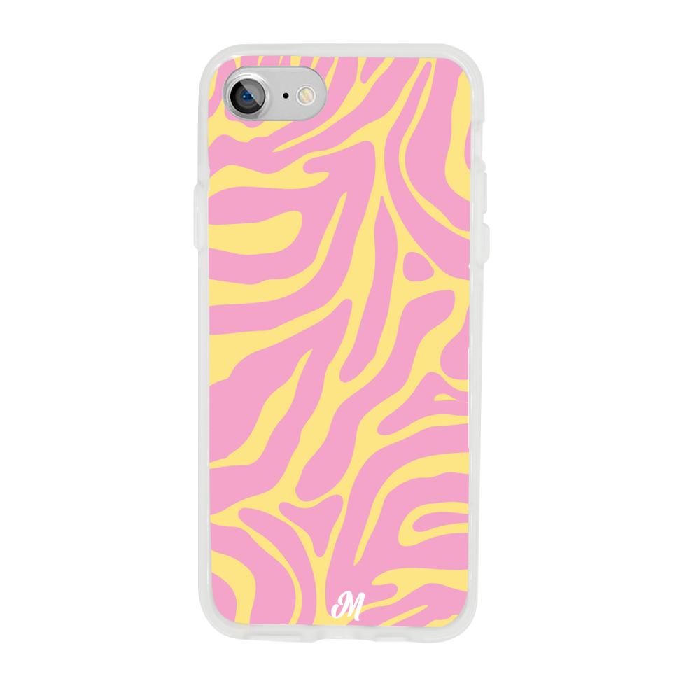 Case para iphone 7 Lineas rosa y amarillo - Mandala Cases