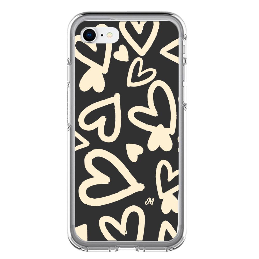 Case para iphone 7 Black Hearts - Mandala Cases