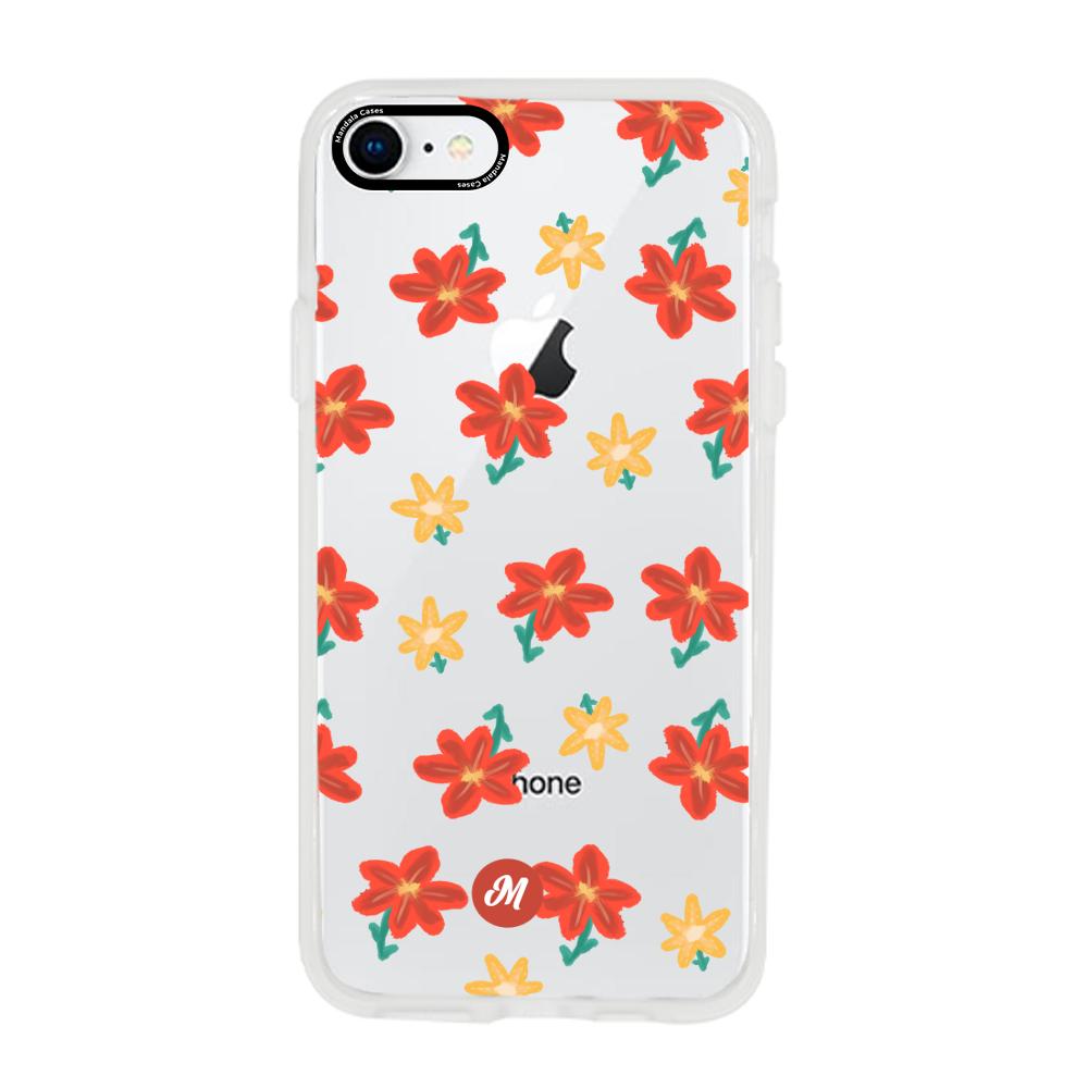 Cases para iphone 7 RED FLOWERS - Mandala Cases