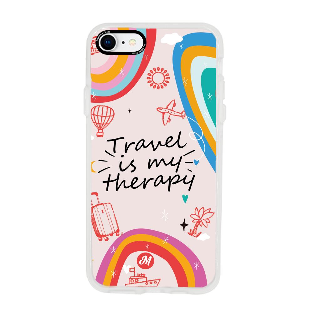 Cases para iphone 7 TRAVEL IS MY THERAPY - Mandala Cases