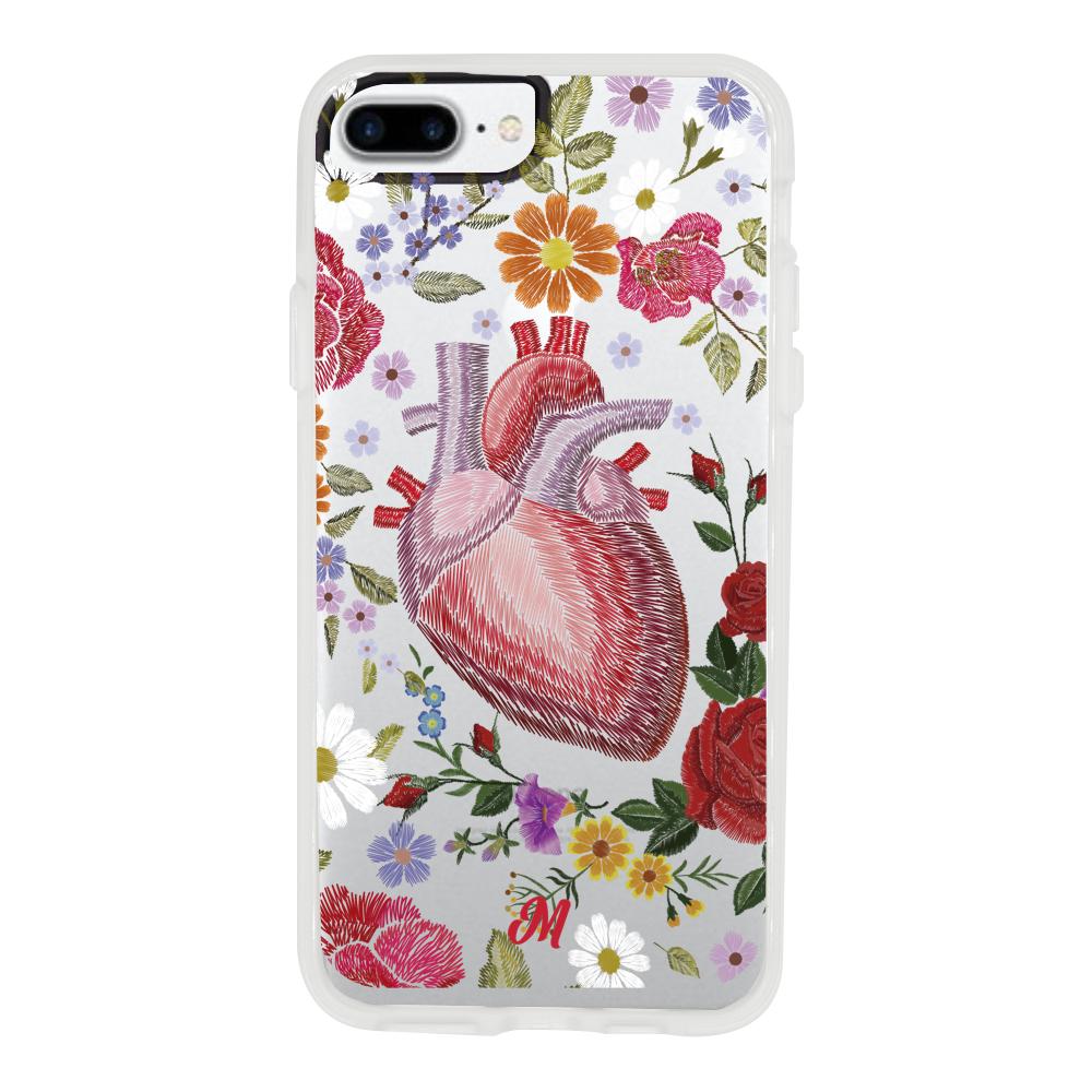 Case para iphone 7 plus Funda Corazón con Flores - Mandala Cases