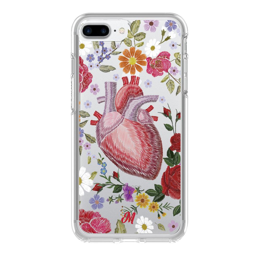 Case para iphone 7 plus Funda Corazón con Flores - Mandala Cases