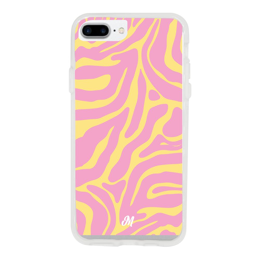Case para iphone 7 plus Lineas rosa y amarillo - Mandala Cases