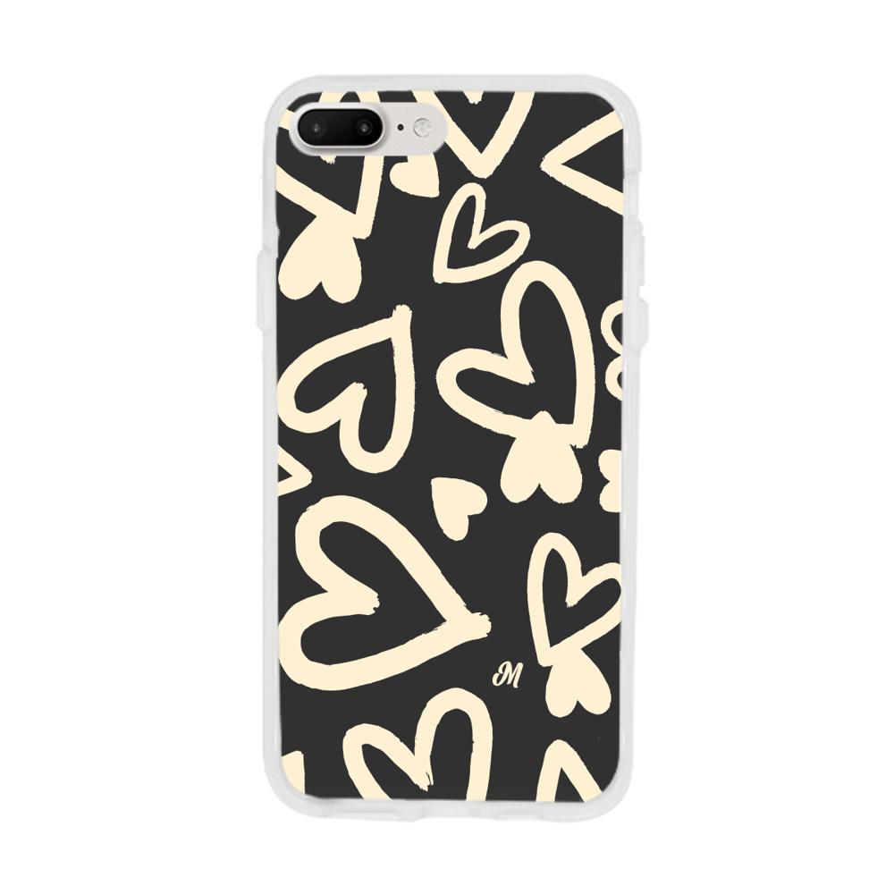 Case para iphone 7 plus Black Hearts - Mandala Cases