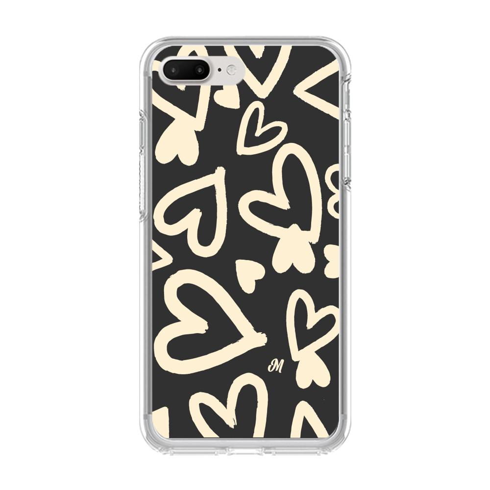 Case para iphone 7 plus Black Hearts - Mandala Cases