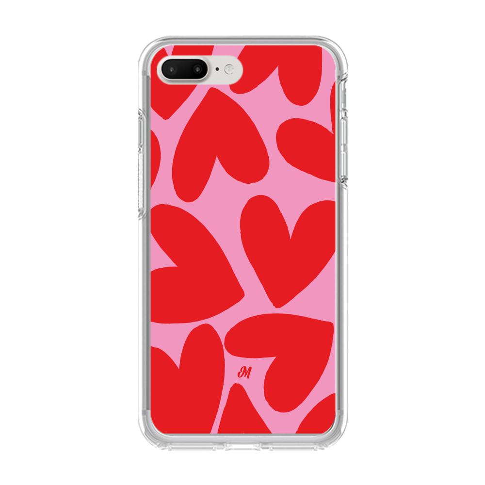 Case para iphone 7 plus Red Hearts - Mandala Cases